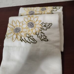 Homemade embroidery pillowcases - PAIR - STANDARD SIZE